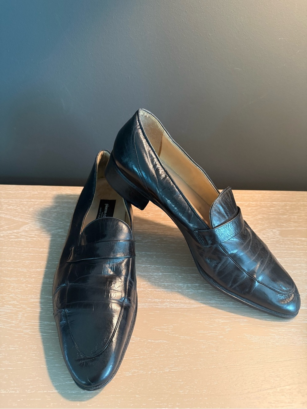 Men’s Pierre Cardin Black Leather Loafer Size 10M